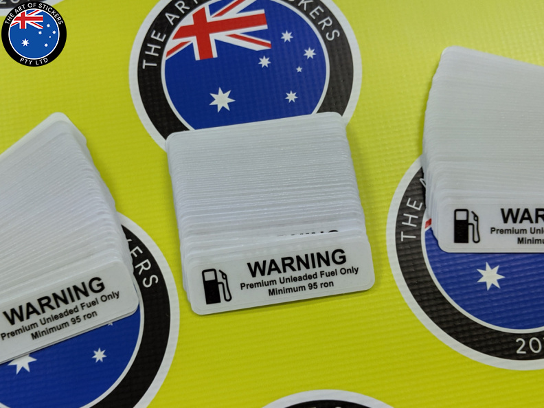 Bulk Custom Printed Contour Cut Die-Cut Warning Premium Unleaded Fuel Only Vinyl Business Stickers