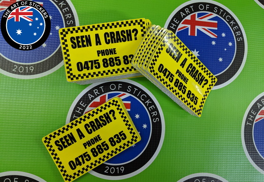 Bulk Custom Printed Contour Cut Die-Cut Seen A Crash Vinyl Business Stickers