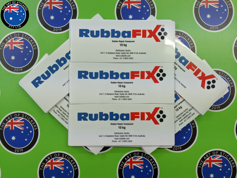 Bulk Custom Printed Contour Cut Die-Cut Rubbafix Vinyl Business Merchandise Label Stickers