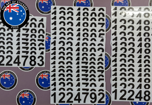 Bulk Custom Printed Contour Cut Die-Cut Sequential Numbers Vinyl Business Stickers