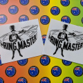 Custom Printed Clear Contour Cut The Ring Master Vinyl Business Logo Stickers