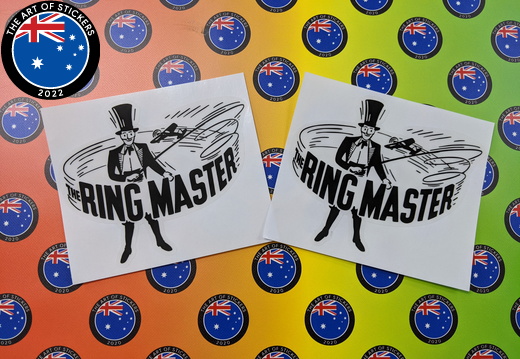 Custom Printed Clear Contour Cut The Ring Master Vinyl Business Logo Stickers