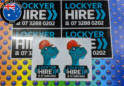 Custom Printed Contour Cut Lockyer Hire Vinyl Business Logo Stickers