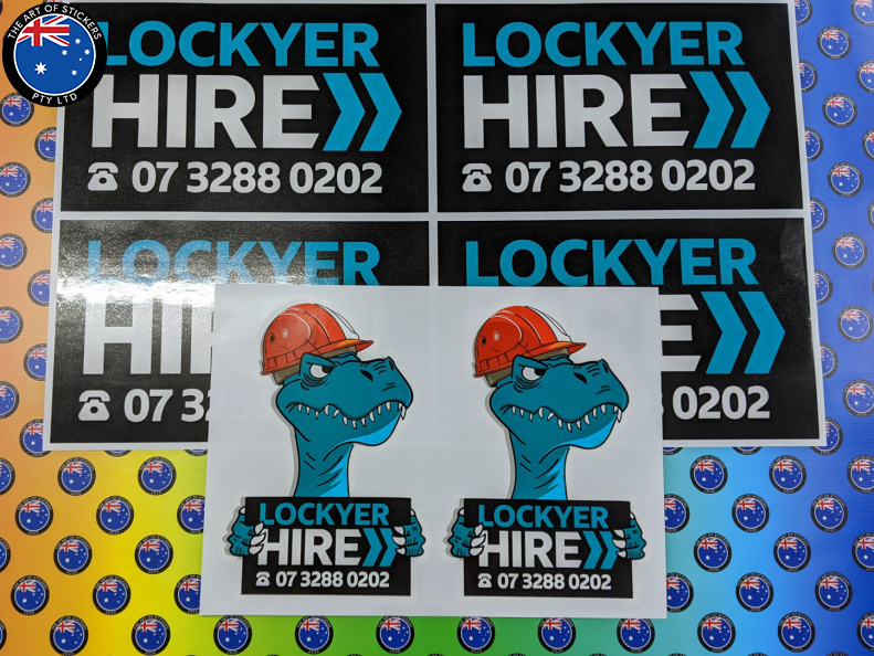 Custom Printed Contour Cut Lockyer Hire Vinyl Business Logo Stickers