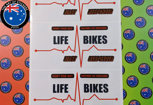 Custom Printed Contour Cut Life Bikes First Responder Vinyl Business Stickers