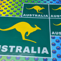 Custom Printed Contour Cut Australia Green and Gold Kangaroo Vinyl Business Stickers