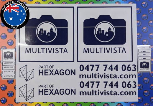 Custom Printed Contour Cut Multivista Vinyl Business Logo Stickers