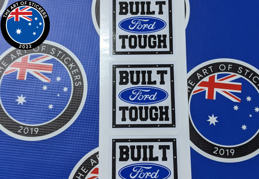 Custom Printed Contour Cut Ford Built Tough Vinyl Stickers