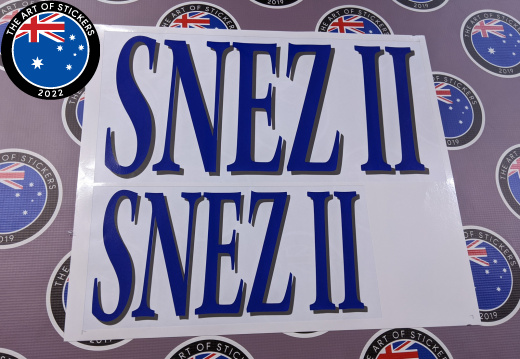 Custom Printed Contour Cut Snez II Vinyl Business Stickers