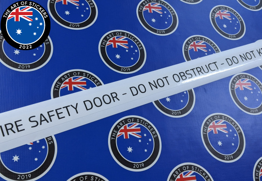 Custom Printed Contour Cut Fire Safety Door Vinyl Business Stickers