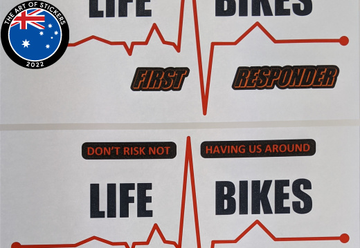 Custom Printed Contour Cut Life Bikes Vinyl Business Stickers