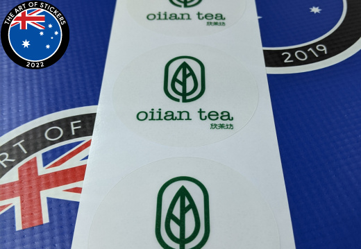 Custom Printed Contour Cut Oiian Tea Vinyl Business Stickers