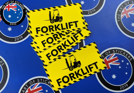 Custom Printed Contour Cut Die-Cut Forklift Vinyl Business Stickers