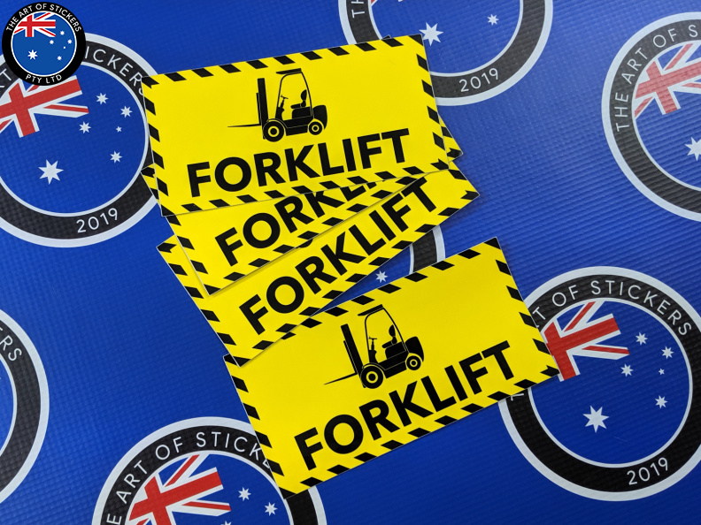 Custom Printed Contour Cut Die-Cut Forklift Vinyl Business Stickers