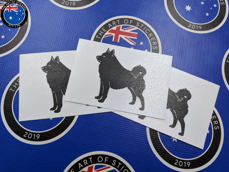 Custom Printed Matte Laminated Contour Cut Die-Cut Dog Silhouette Clear Vinyl Stickers