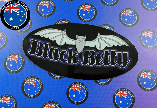 Custom Printed Contour Cut Die-Cut Black Betty Vinyl Business Logo Stickers