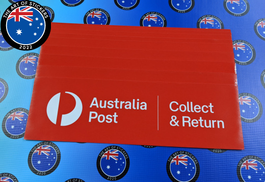 Custom Printed Contour Cut Die-Cut Australia Post Collect And Return Vinyl Business Stickers