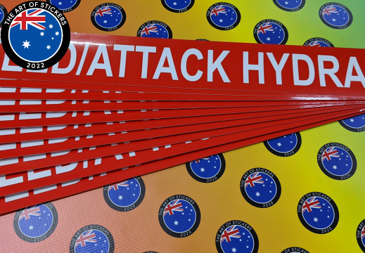 Custom Printed Contour Cut Die-Cut Feed/Attack Hydrant Vinyl Business Stickers