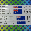 Custom Printed Contour Cut Die-Cut Australian Flag Name Vinyl Business Stickers