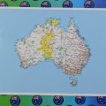 Catalogue Printed Hand Cut Map of Australia Rectangle Panel Sticker