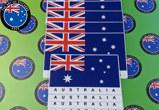 Catalogue Printed Contour Cut Die-Cut Australian Flag with Lettering Vinyl Stickers