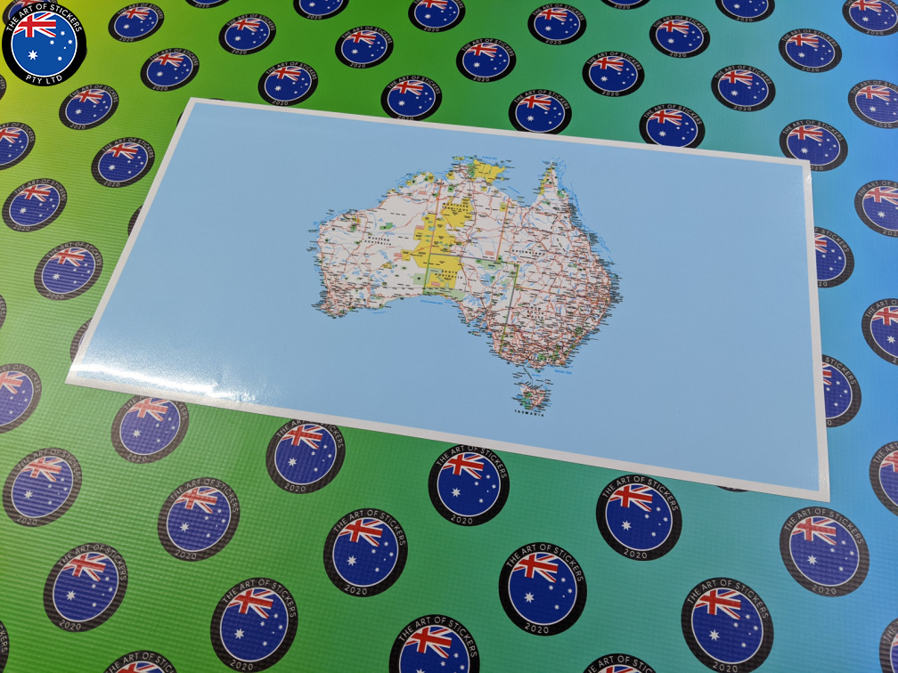 Catalogue Printed Hand Cut Map of Australia Panel Vinyl Stickers