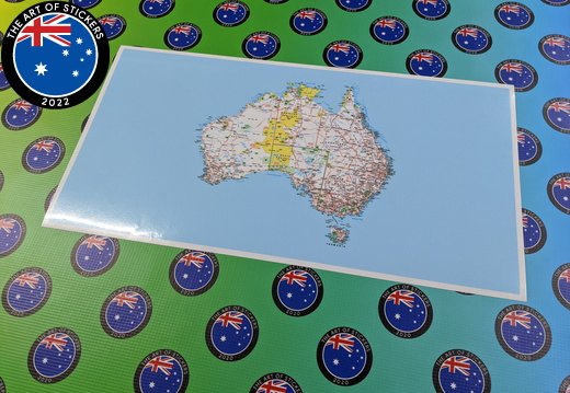 Catalogue Printed Hand Cut Map of Australia Panel Vinyl Stickers