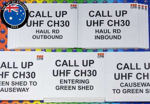 Custom Printed CPB Contractors Various Call Up UHF 30 Corflute Business Signage