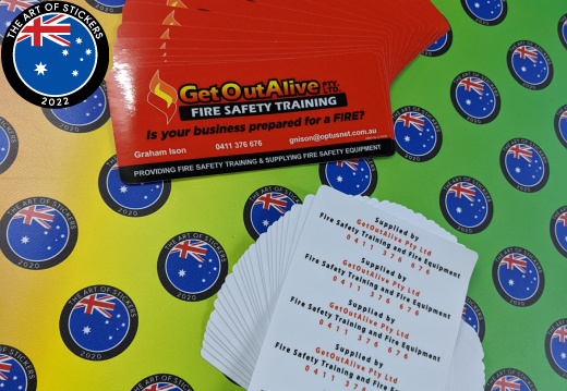 Bulk Custom Printed Contour Cut Die-Cut Get Out Alive Vinyl Supplied by Business Logo Stickers