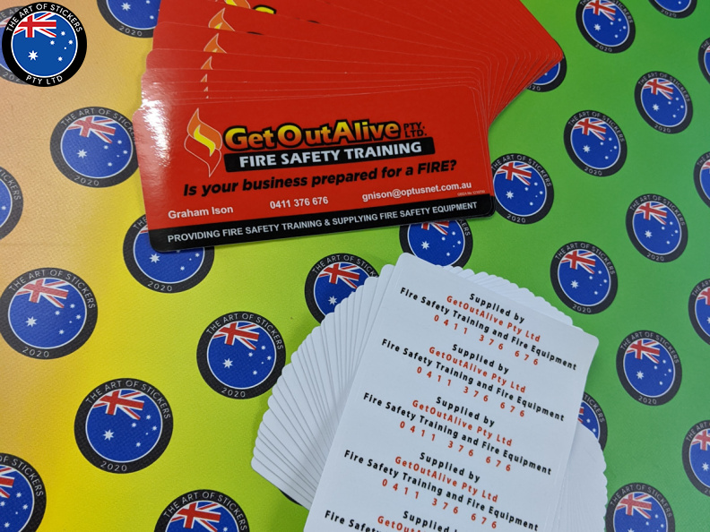 Bulk Custom Printed Contour Cut Die-Cut Get Out Alive Vinyl Supplied by Business Logo Stickers