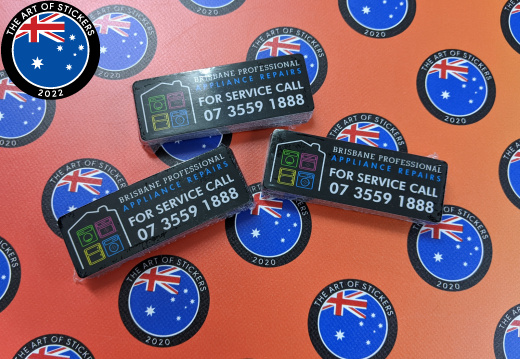 Bulk Custom Printed Contour Cut Die-Cut Brisbane Professional Appliance Repairs Vinyl Business Logo Stickers