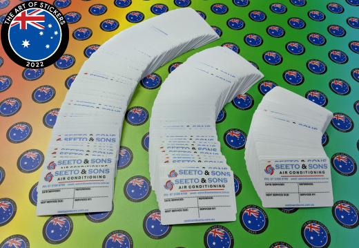 Bulk Custom Printed Contour Cut Die-Cut Seeto and Sons Air Conditioning Service Vinyl Business Stickers