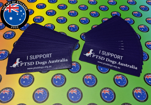 Bulk Custom Printed Contour Cut Die-Cut I Support PTSD Dogs Australia Vinyl Business Stickers
