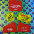 Bulk Custom Printed Contour Cut Die-Cut Industrial Safety Various Designs Vinyl Business Stickers