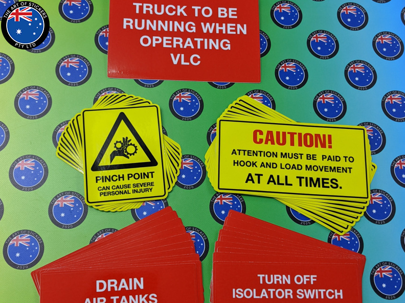 Bulk Custom Printed Contour Cut Die-Cut Industrial Safety Various Designs Vinyl Business Stickers