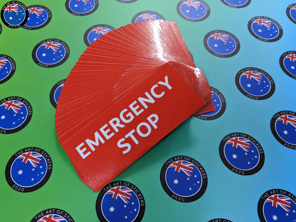 Bulk Custom Printed Contour Cut Die-Cut Emergency Stop Vinyl Business Stickers