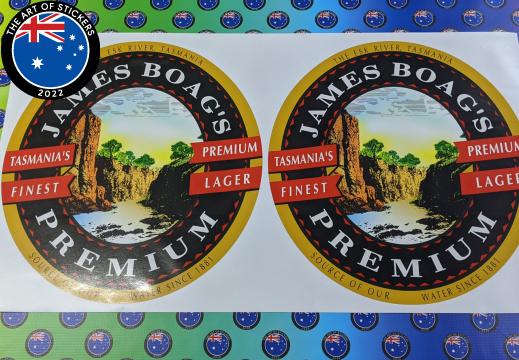 Custom Printed Contour Cut James Boag's Premium Lager Vinyl Business Stickers