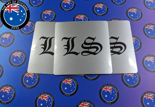 Custom Printed Silver Metallic Contour Cut Die-Cut LS Vinyl Business Stickers