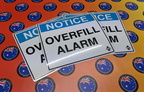 Custom Printed Contour Cut Die-Cut Go Industrial Notice Overfill Alarm Vinyl Business Stickers
