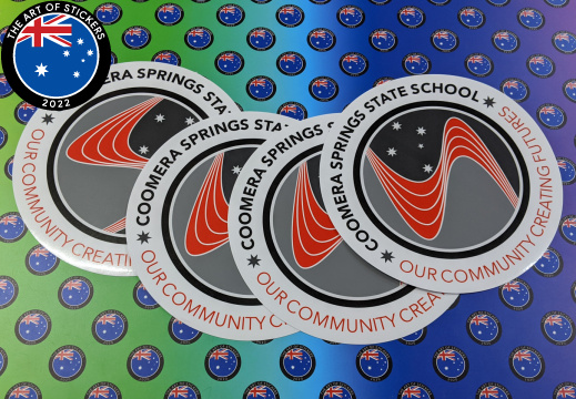 Custom Printed Contour Cut Die-Cut Coomera Springs State School Vinyl School Stickers