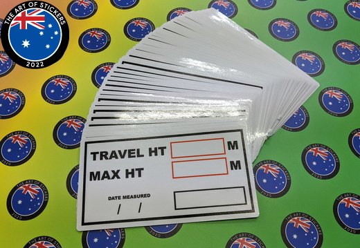 Bulk Custom Printed Contour Cut Die-Cut Travel Height Max Height Inspection Vinyl Business Stickers
