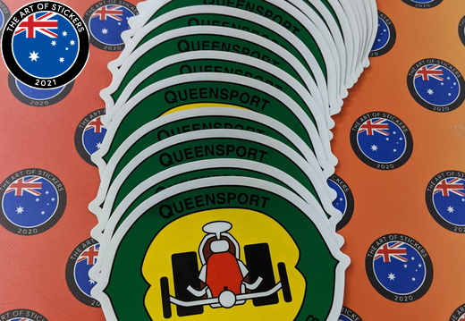 Bulk Custom Printed Contour Cut Die-Cut Queensport Drag Race Club Vinyl Business Logo Stickers