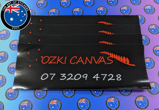Custom Printed Die-Cut Ozki Canvas Vinyl Business Logo Stickers