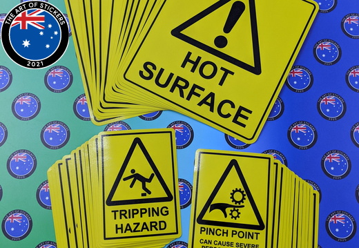 Bulk Custom Printed Contour Cut Die-Cut Various Warning Vinyl Business Stickers