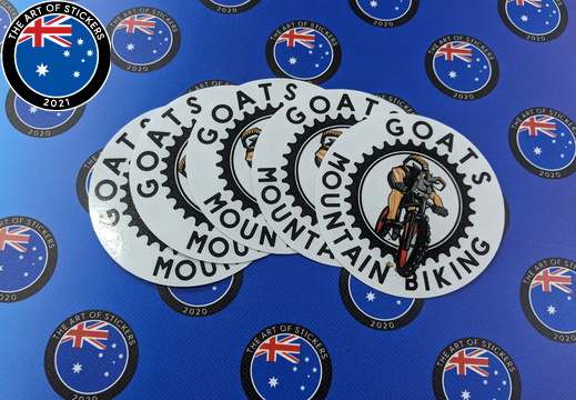 Custom Printed Contour Cut Die-Cut Goats Mountain Biking Vinyl Business Logo Stickers