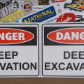 Custom Printed Danger Deep Excavation Corflute Business Signage