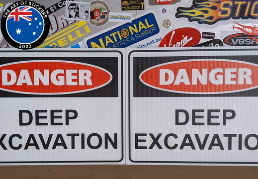 Custom Printed Danger Deep Excavation Corflute Business Signage