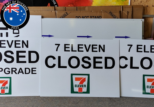 Custom Printed 7 Eleven Closed for Upgrade Business Signage