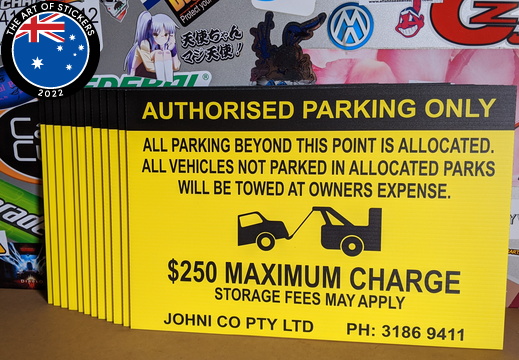 Custom Printed Authorised Parking Only Towing Corflute Business Signage