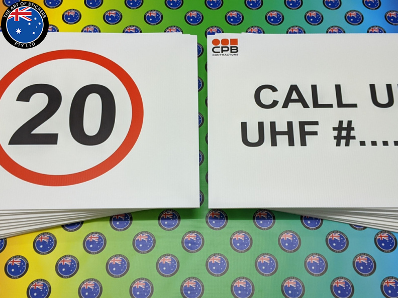 Custom Printed 20km Speed Call Up Uhf# Corflute Business Signage